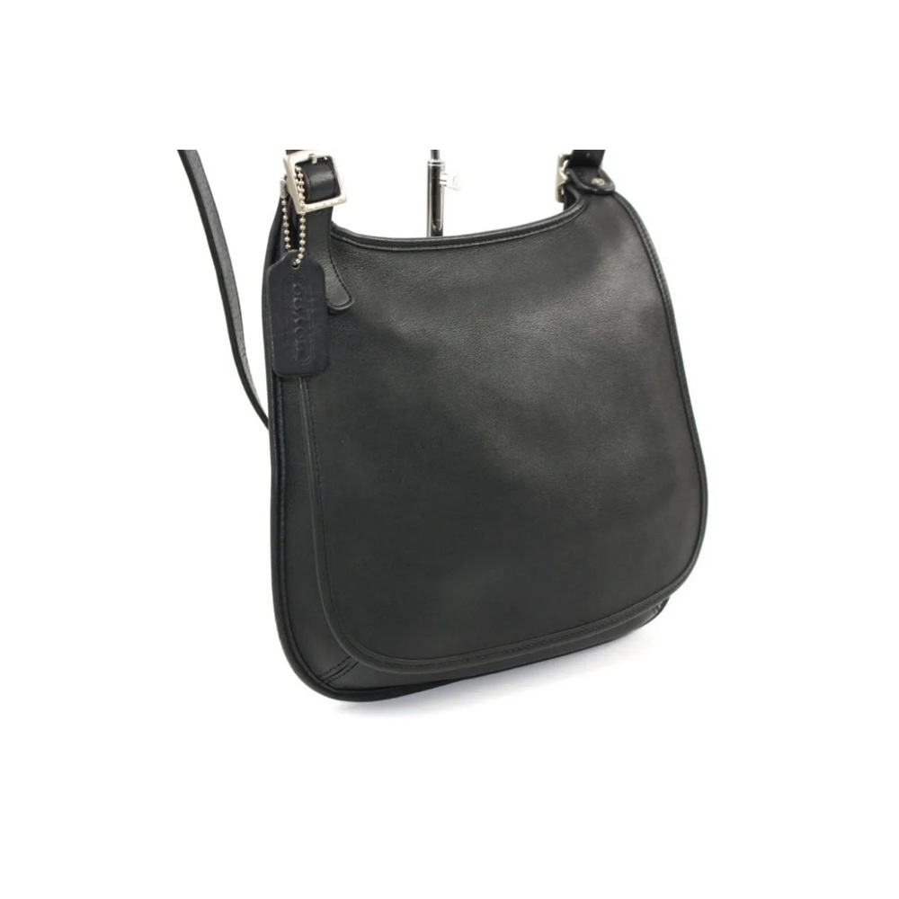Vintage Coach 1935 Purse Handbag Leather Flap Bag Black